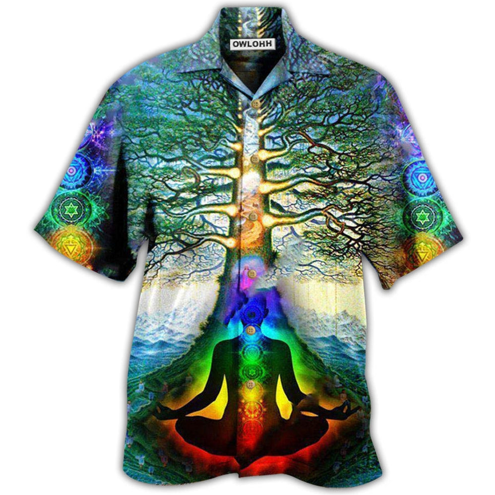 Hawaiian Shirt / Adults / S Yoga Peace Comes From Inside Tree Of Life - Hawaiian Shirt - Owls Matrix LTD