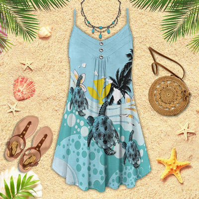 Turtle Love Ocean Summer - Summer Dress - Owls Matrix LTD