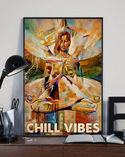 Yoga Life Peace Chill Vide - Vertical Poster - Owls Matrix LTD