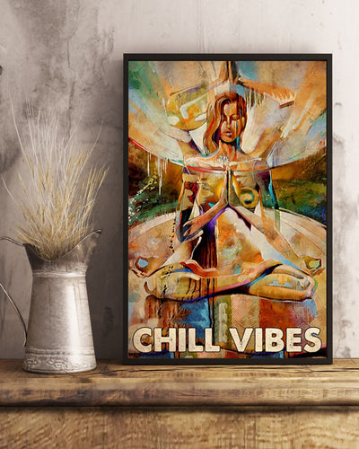 Yoga Life Peace Chill Vide - Vertical Poster - Owls Matrix LTD