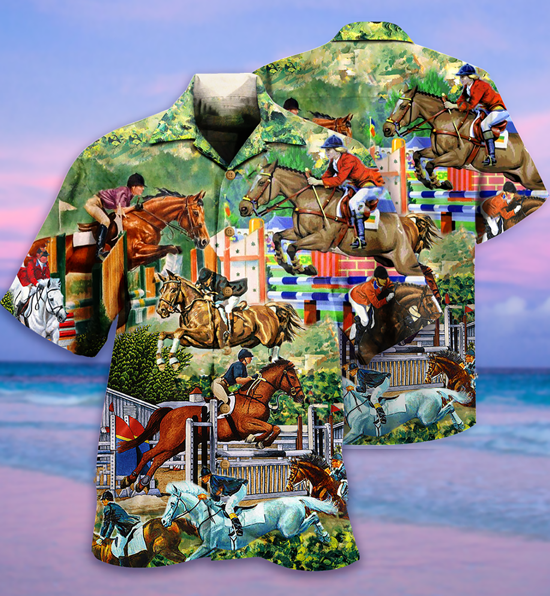 Horse And Human Funny - Hawaiian Shirt - Owls Matrix LTD