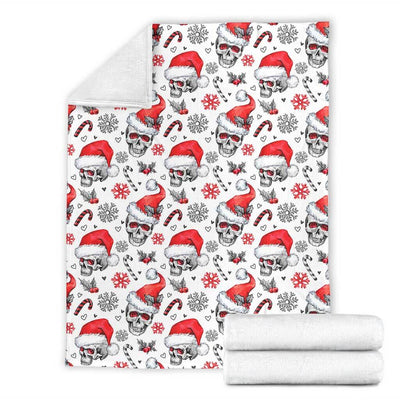 Skull Christmas So Happy - Flannel Blanket - Owls Matrix LTD