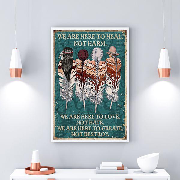 Native Peace We Are Here To Heal - Vertical Poster - Owls Matrix LTD