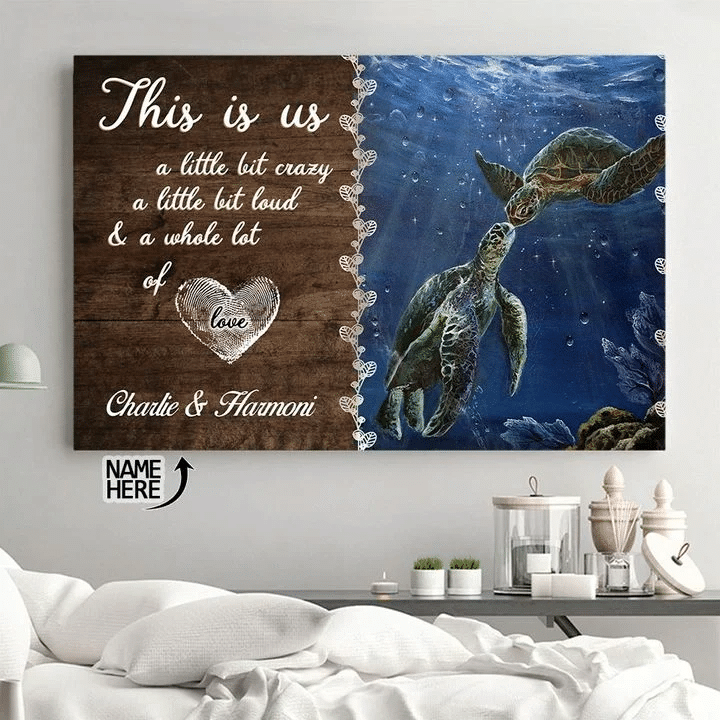 Turtle Lover This Is Us Turtle Love Personalized - Horizontal Poster - Owls Matrix LTD