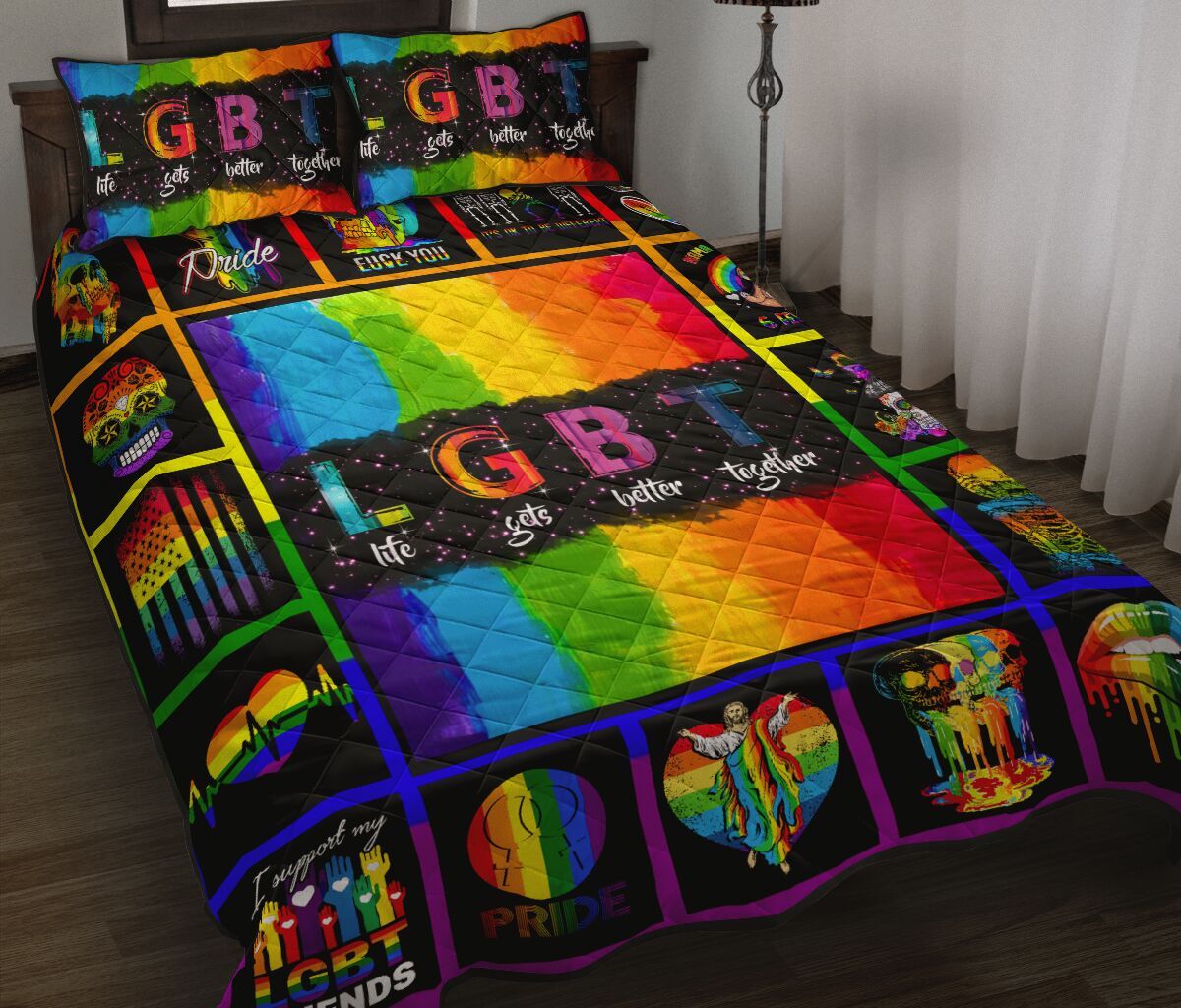LGBT Pride Life Gets Better Together - Quilt Set - Owls Matrix LTD