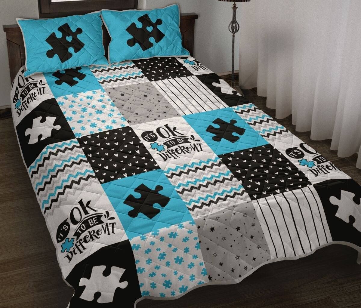 Autism It's Okay To Be Difference - Quilt Set - Owls Matrix LTD
