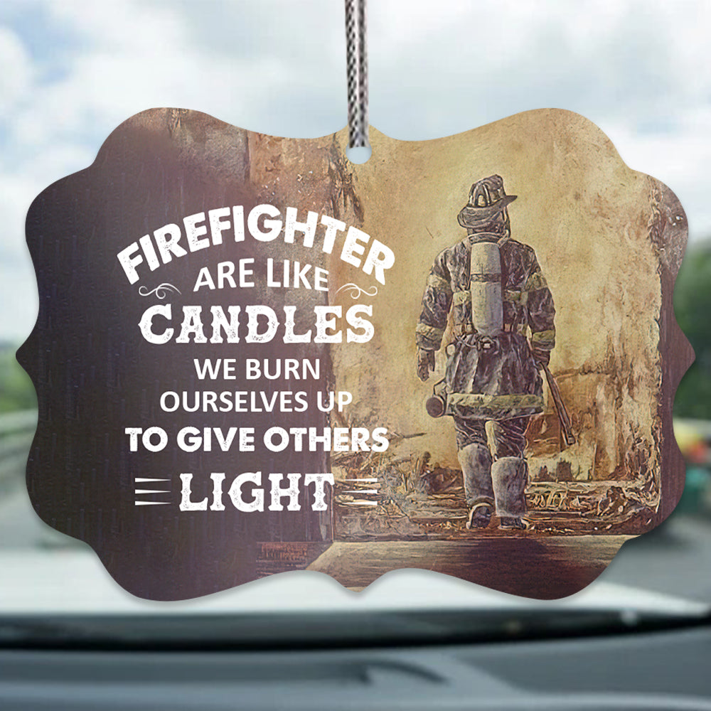 Firefighter Is Like Candles - Horizontal Ornament - Owls Matrix LTD