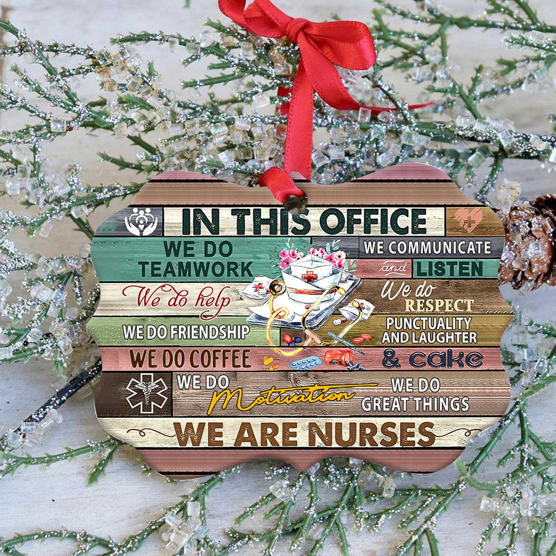 Nurse Rules In Office - Horizontal Ornament - Owls Matrix LTD