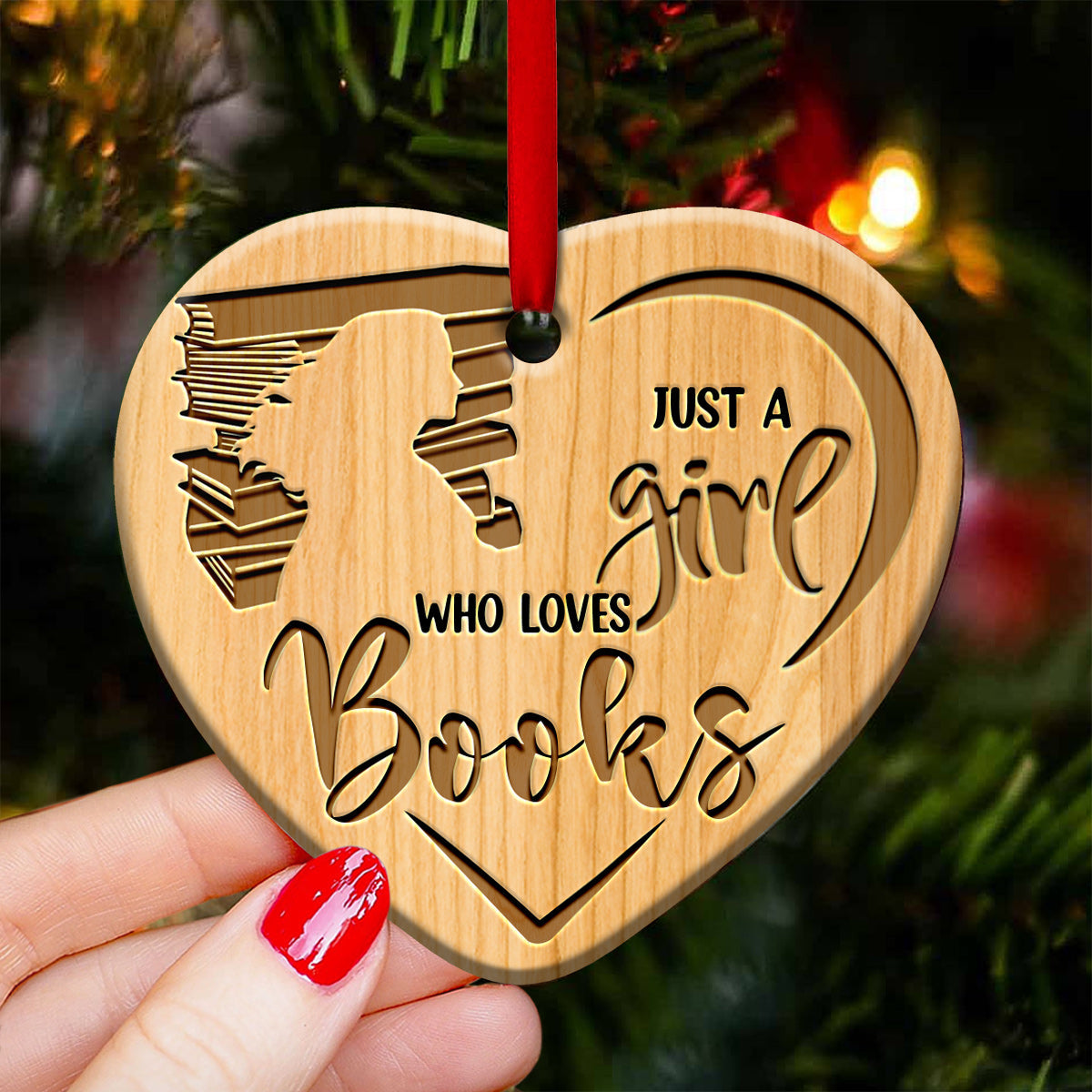 Book Just A Girl Lover - Heart Ornament - Owls Matrix LTD