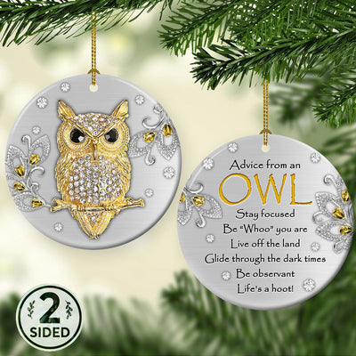 Pack 1 Owl Advice From An Owl Be Whoo - Circle Ornament - Owls Matrix LTD
