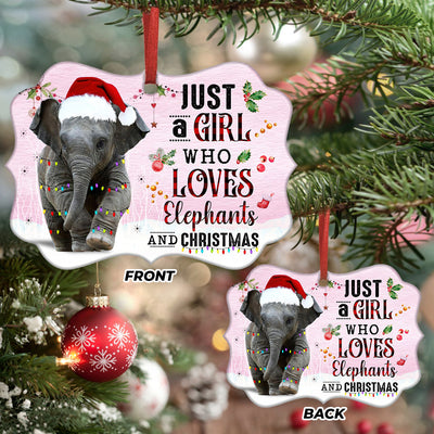 Elephant Just A Girl Who Loves - Horizontal Ornament - Owls Matrix LTD