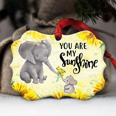 Elephant Family You Are My Sunshine - Horizontal Ornament - Owls Matrix LTD