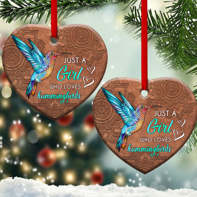 Hummingbird Mandala Leather Style - Heart Ornament - Owls Matrix LTD