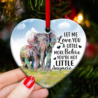 Elephant Let Me Love You A Little More - Heart Ornament - Owls Matrix LTD