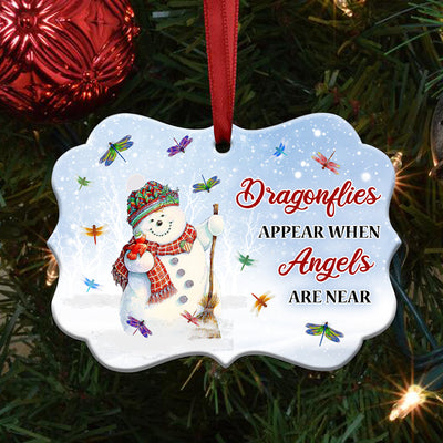 Dragonfly Christmas Dragonflies Appear When Angels Are Near - Horizontal Ornament - Owls Matrix LTD