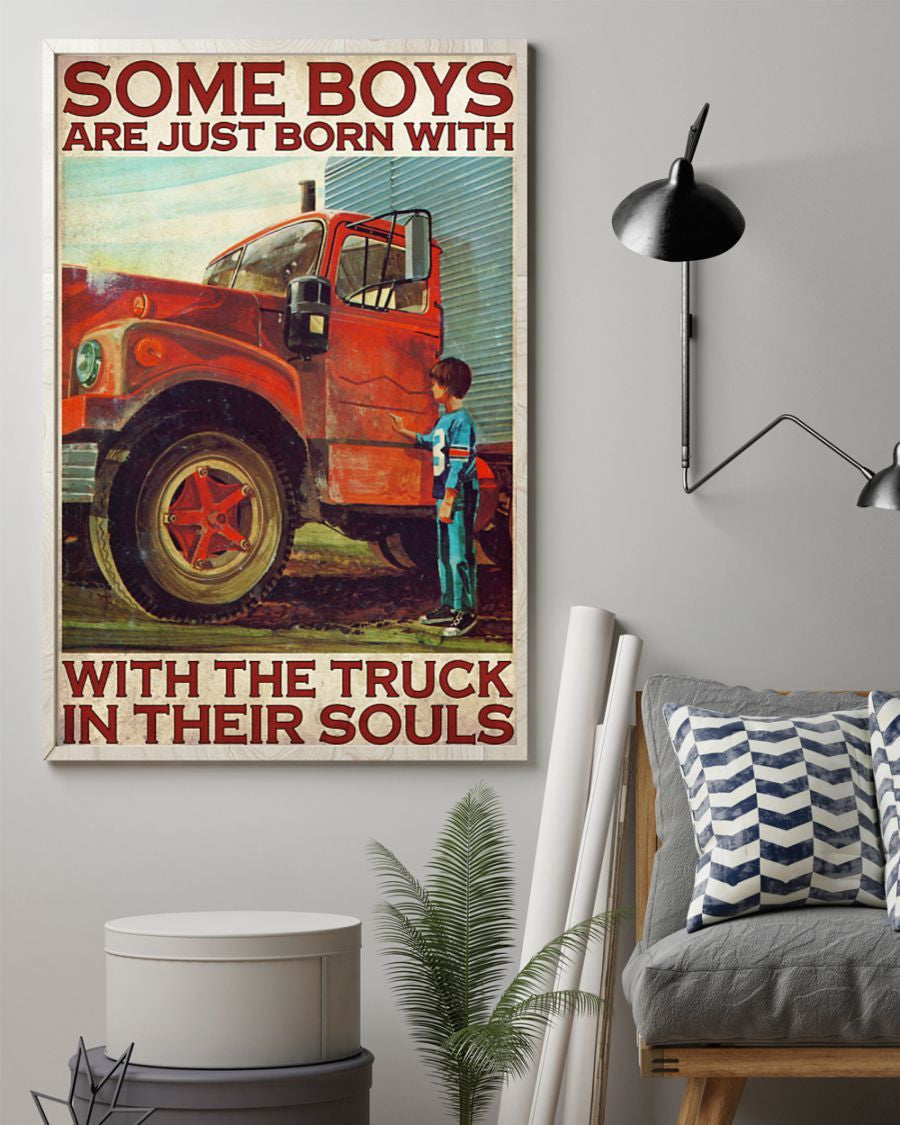Truck Some Boys Become Trucker - Vertical Poster - Owls Matrix LTD