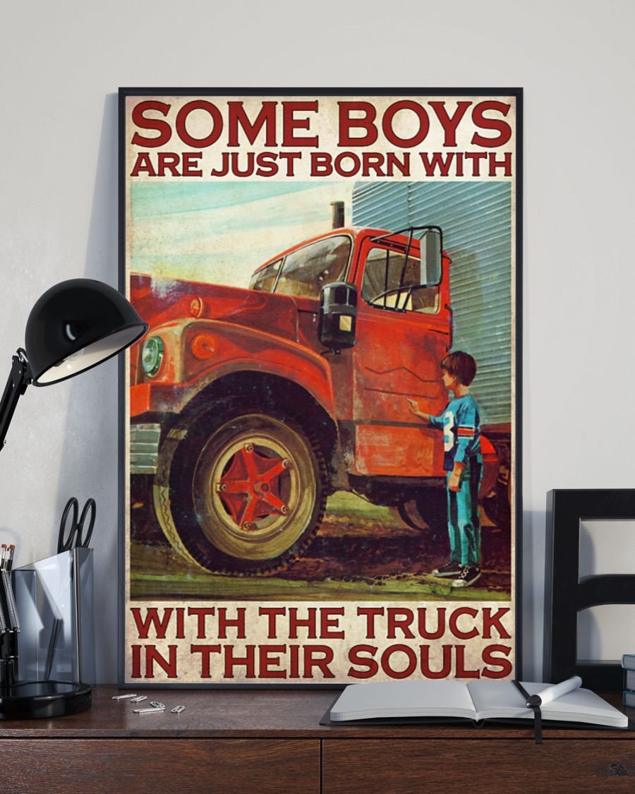 Truck Some Boys Become Trucker - Vertical Poster - Owls Matrix LTD
