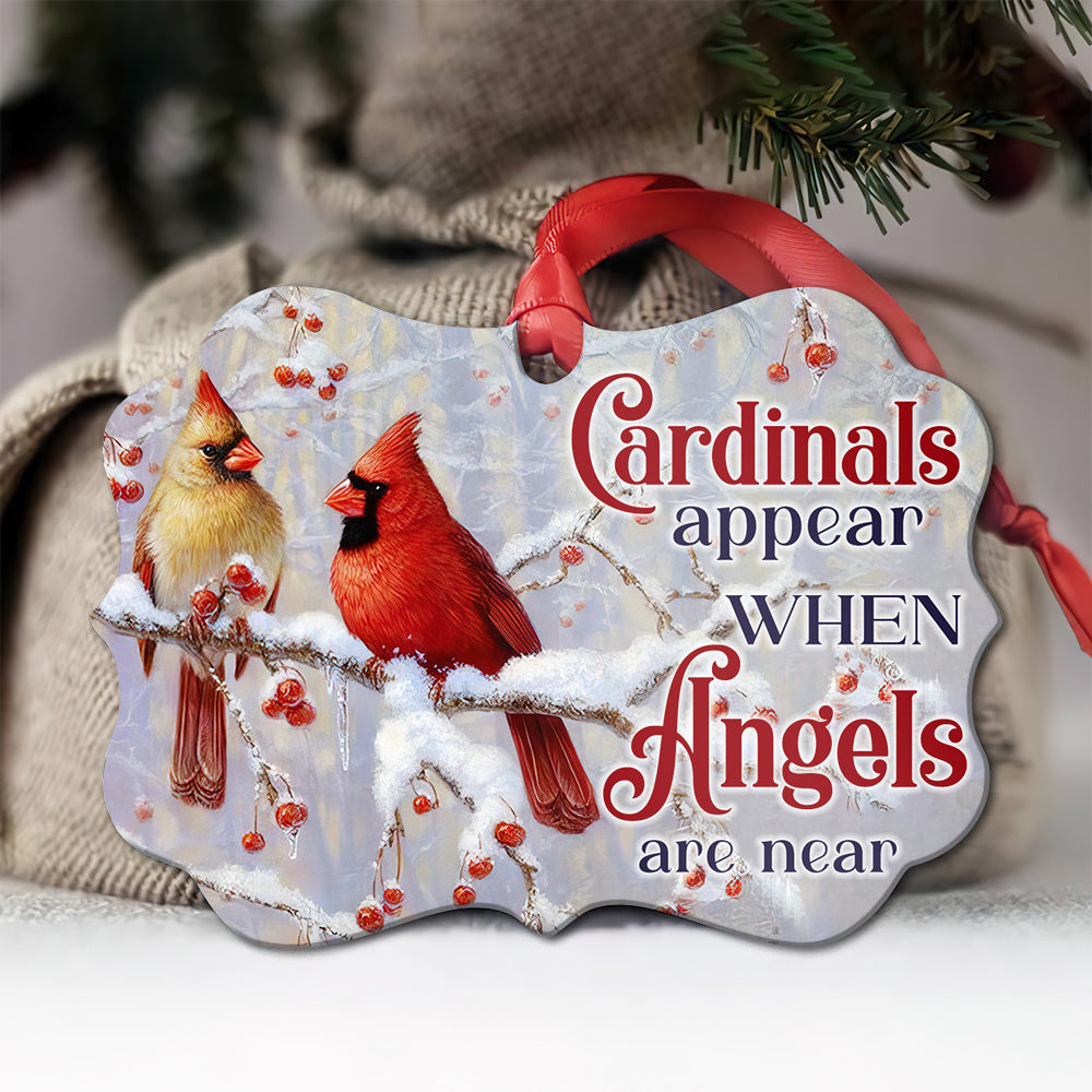 Cardinal Angels Are Near Memorial - Horizontal Ornament - Owls Matrix LTD