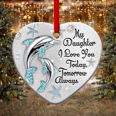 Dolphin Mother Daughter I Love You Jewelry Style - Heart Ornament - Owls Matrix LTD