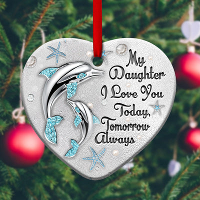 Dolphin Mother Daughter I Love You Jewelry Style - Heart Ornament - Owls Matrix LTD