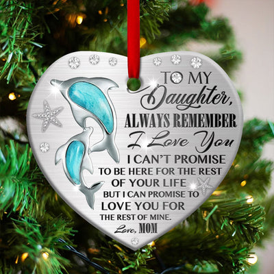 Dolphin Mother Send To Daughter - Heart Ornament - Owls Matrix LTD