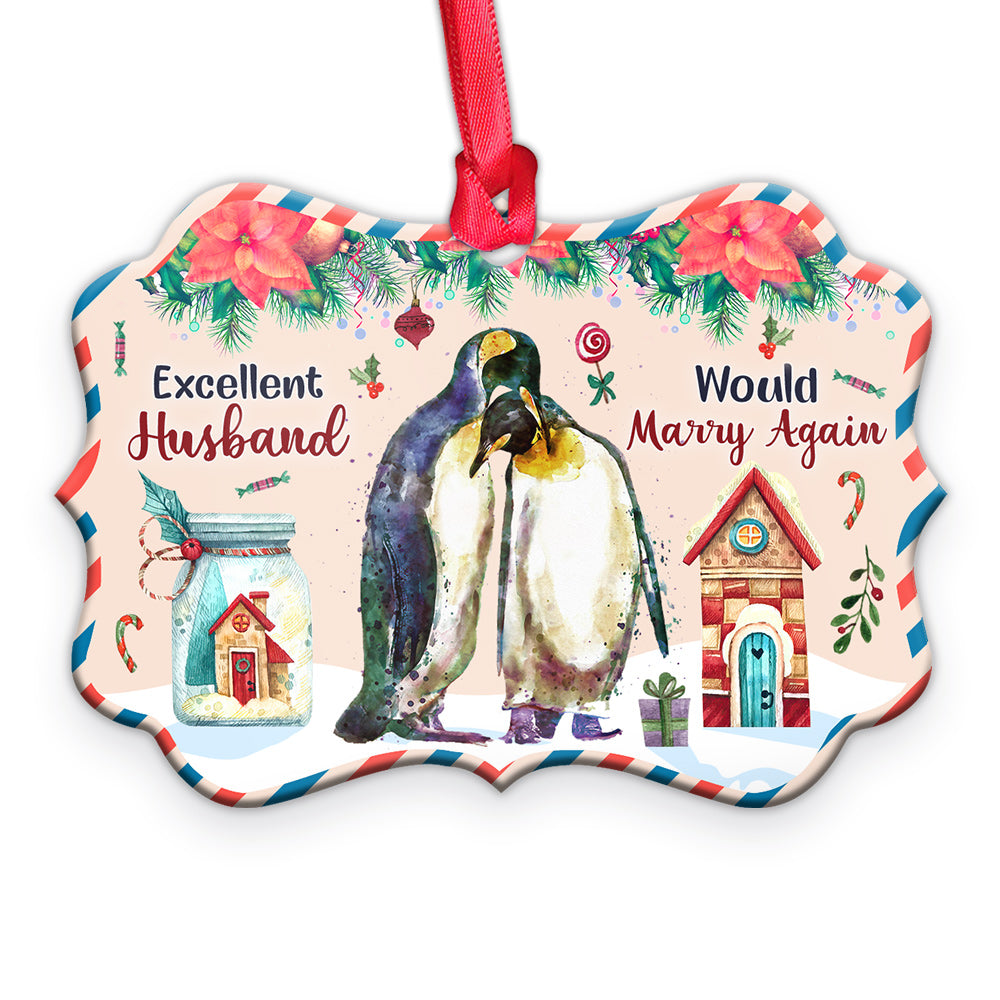 Penguin Excellent Husband Would Marry Again - Horizontal Ornament - Owls Matrix LTD