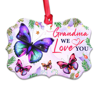 Butterfly Grandma We Love You - Horizontal Ornament - Owls Matrix LTD
