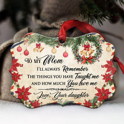 Family Letter From Daughter To Mom Christmas Letter - Horizontal Ornament - Owls Matrix LTD