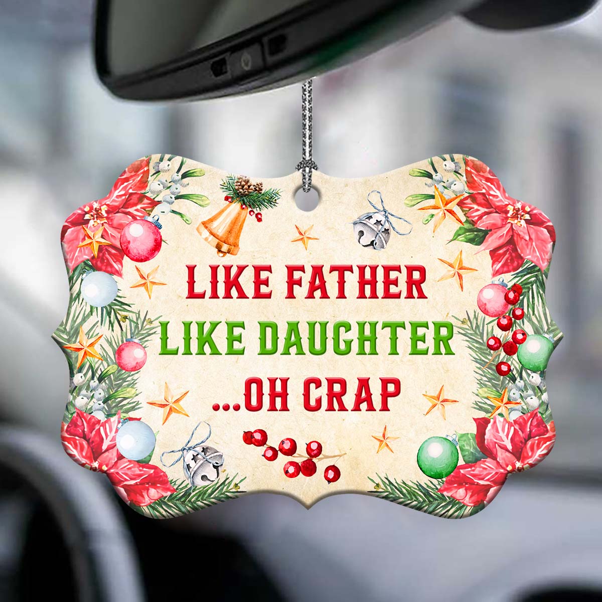 Family Father Like Father Like Daughter Oh Crap - Horizontal Ornament - Owls Matrix LTD