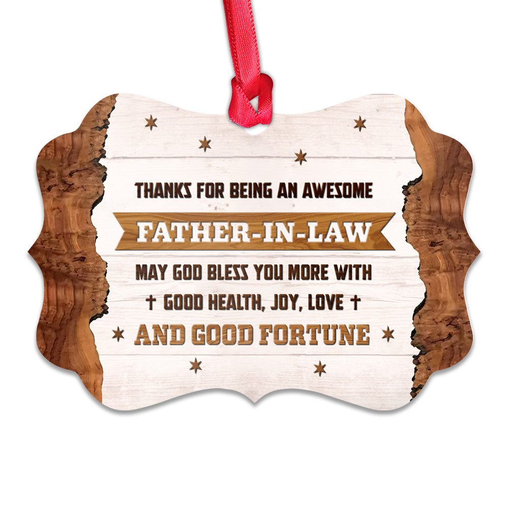 Family Gift An Awesome Father In Law - Horizontal Ornament - Owls Matrix LTD