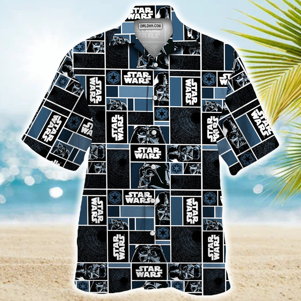 Star Wars Darth Vader Geometric Pattern Black - HAWAIIAN SHIRT - SHORTS