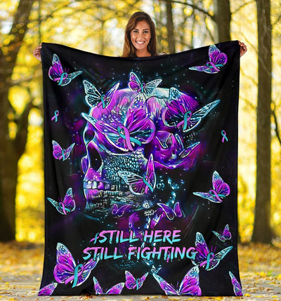 Suicide Prevention Still Here Still Fighting Butterfly - Flannel Blanket - Owls Matrix LTD