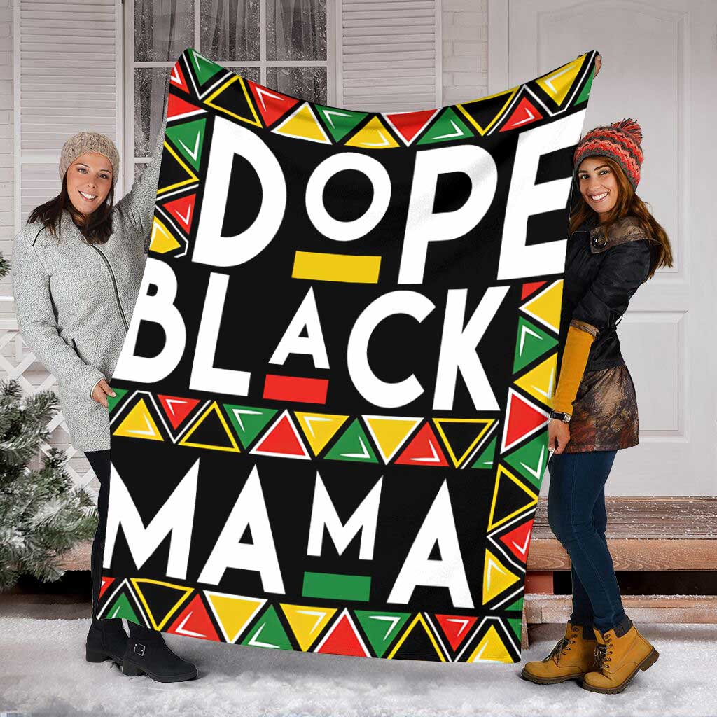 50" x 60" African Dope Black Mama Style Black And White - Flannel Blanket - Owls Matrix LTD