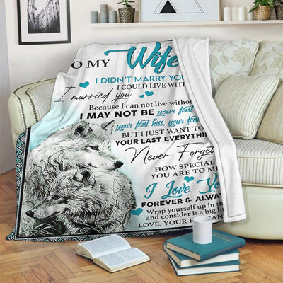 Wolf To My Wife Husband And Wife - Flannel Blanket - Owls Matrix LTD