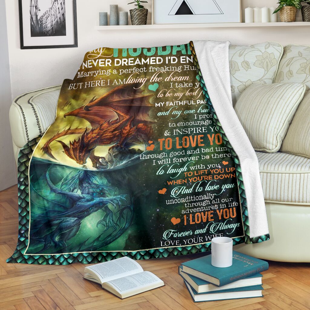 Dragon I Am Living My Dream Style - Flannel Blanket - Owls Matrix LTD