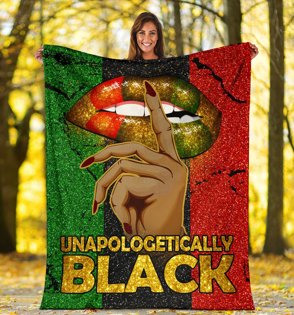 Black Woman Unapologetically Black African American - Flannel Blanket - Owls Matrix LTD