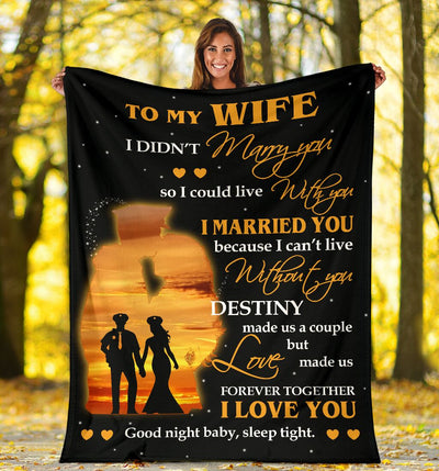 Police To My Husband Father's Day Officer - Flannel Blanket - Owls Matrix LTD