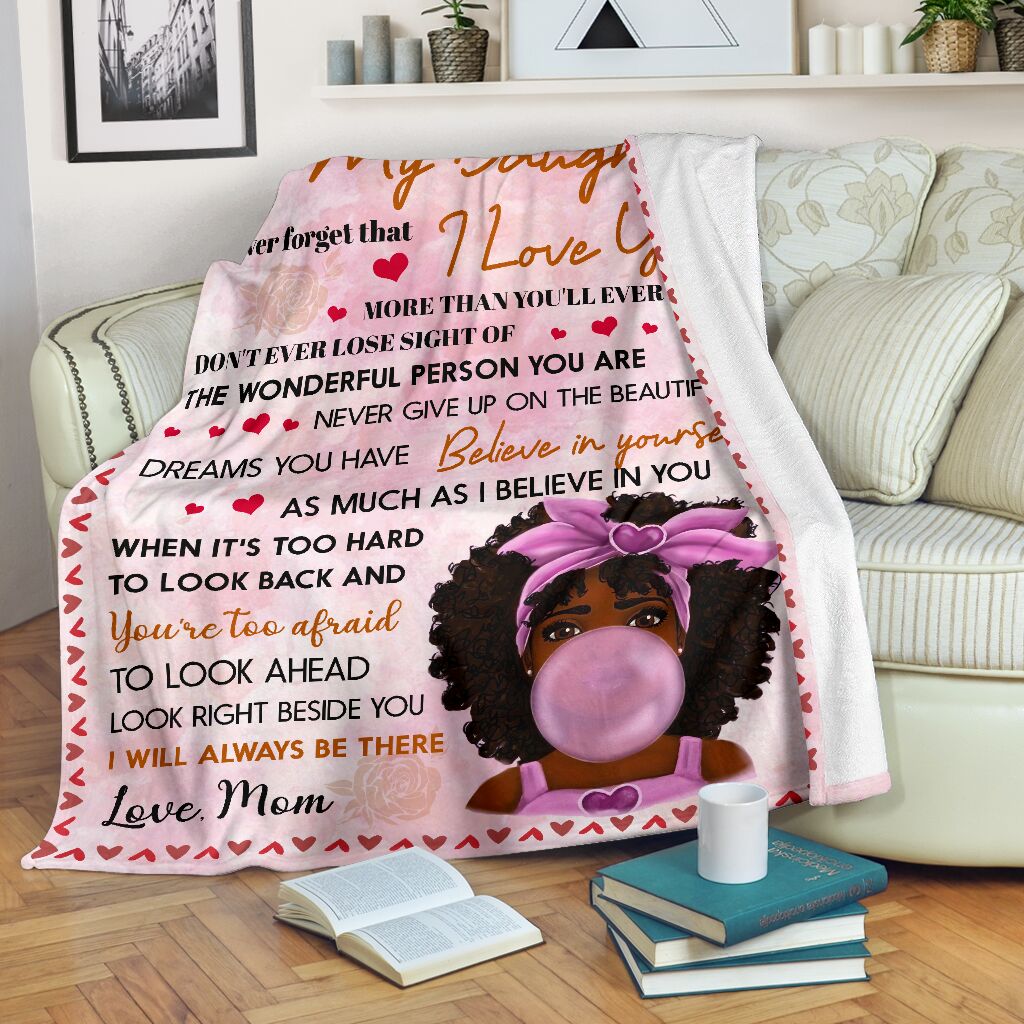 Black Girl To My Daughter African America - Flannel Blanket - Owls Matrix LTD