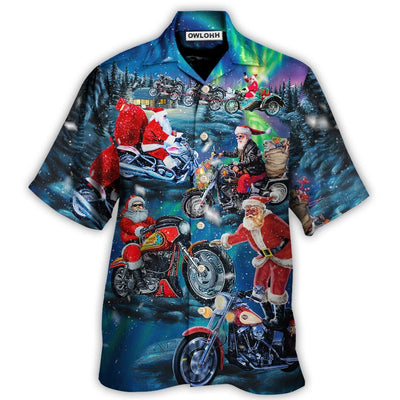 Hawaiian Shirt / Adults / S Christmas Santa Biker Crazy Driving - Hawaiian Shirt - Owls Matrix LTD