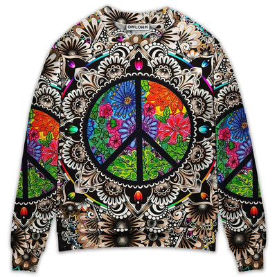 Sweater / S Hippie Peace Sign Galaxy - Sweater - Ugly Christmas Sweaters - Owls Matrix LTD
