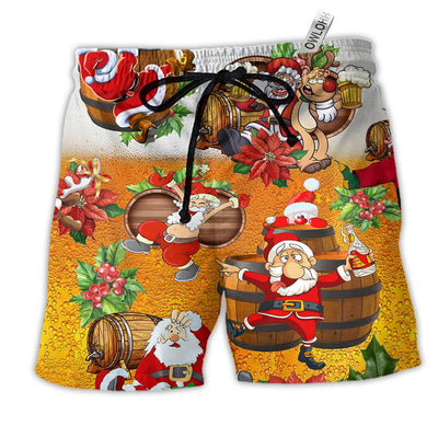 Beach Short / Adults / S Christmas Dear Santa Heres Your Beer - Beach Short - Owls Matrix LTD