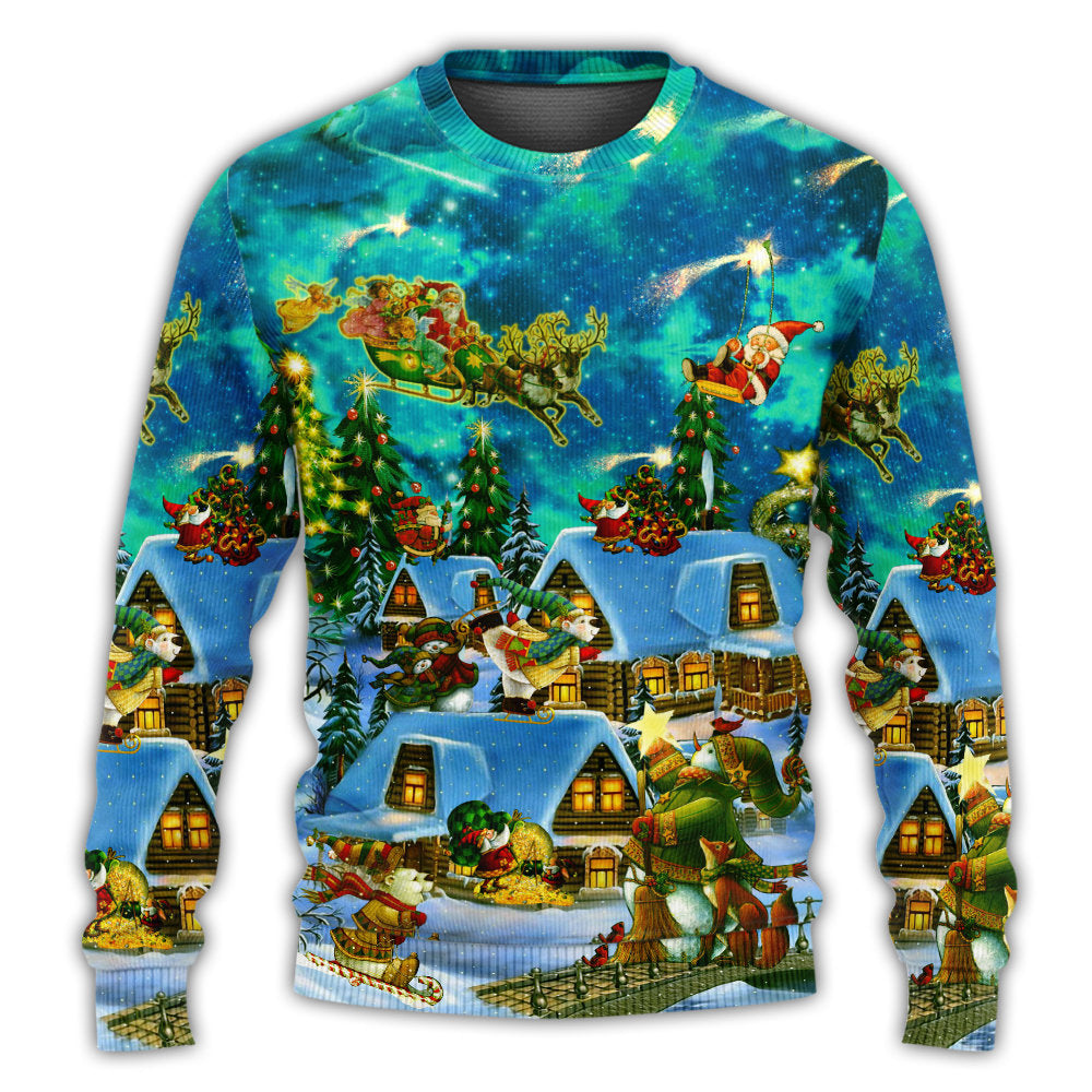 Christmas Sweater / S Christmas The Magical Night - Sweater - Ugly Christmas Sweaters - Owls Matrix LTD