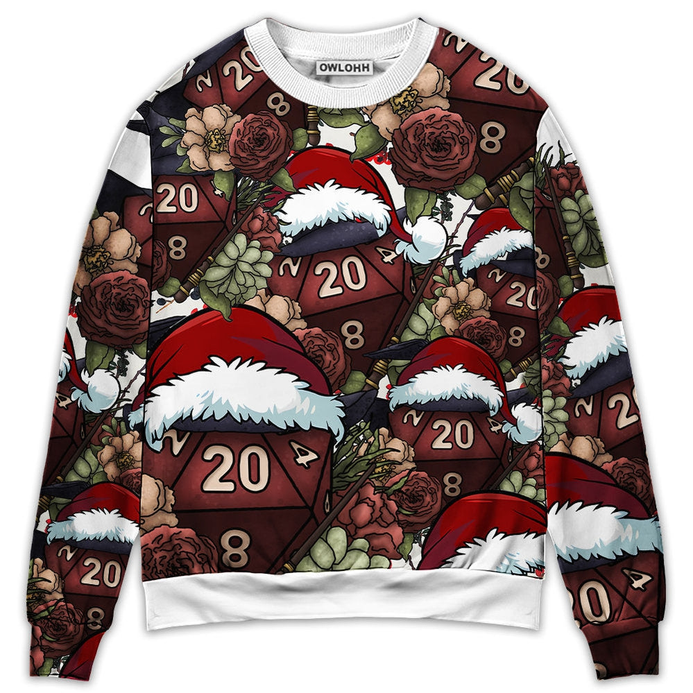 Sweater / S Christmas D20 Witch Dice D20 Xmas Vibe - Sweater - Ugly Christmas Sweaters - Owls Matrix LTD