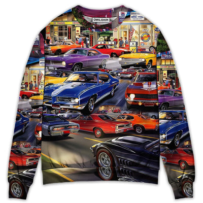 Car Classic Muscle Car Service - Sweater - Ugly Christmas Sweaters - Owls Matrix LTD
