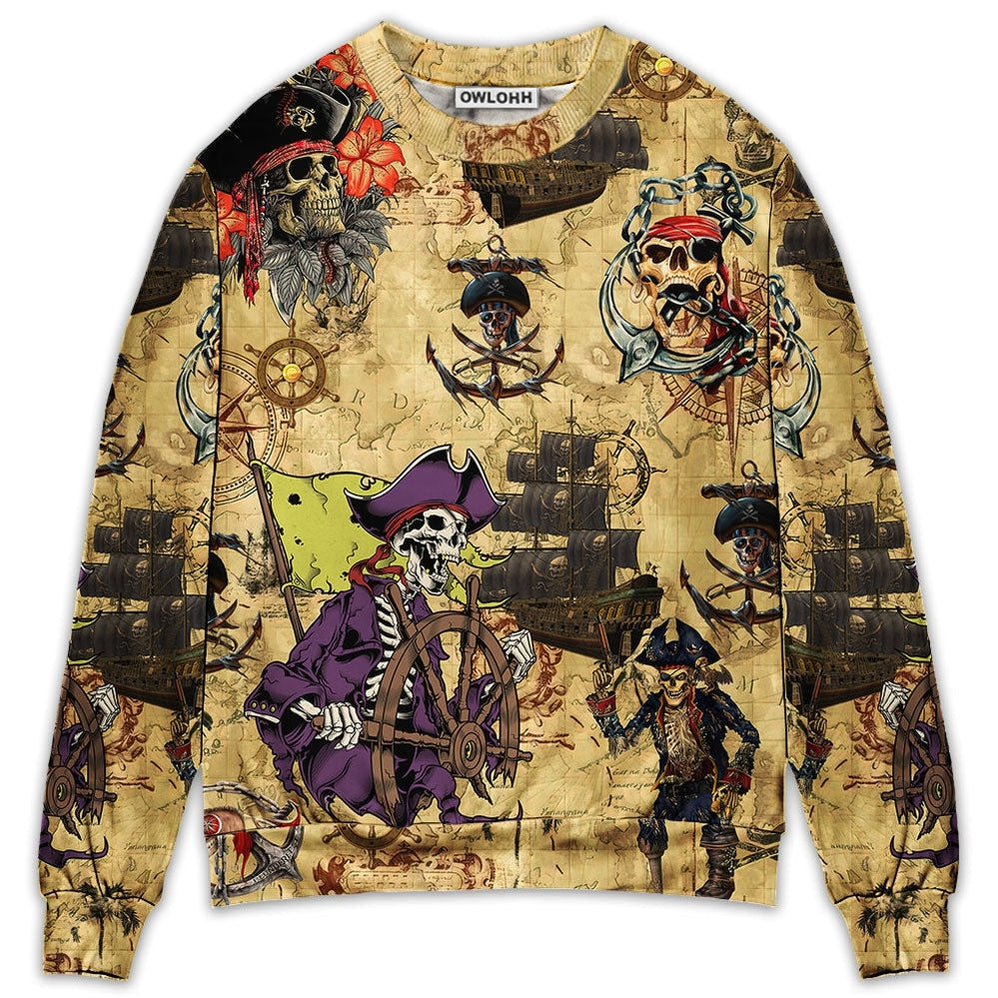 Sweater / S Skull Pirate So Scary - Sweater - Ugly Christmas Sweaters - Owls Matrix LTD