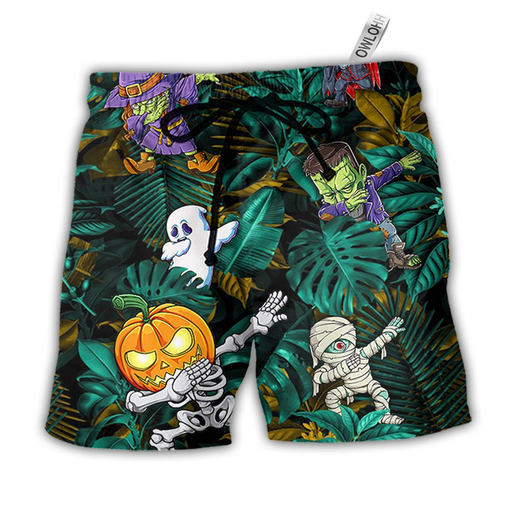 Beach Short / Adults / S Halloween Dabbing Skeleton Zombie Style - Beach Short - Owls Matrix LTD