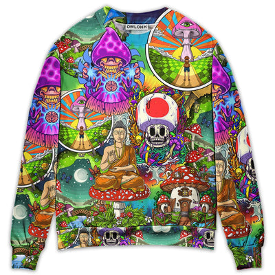 Sweater / S Hippie Mushroom Peace Colorful Let It Be - Sweater - Ugly Christmas Sweaters - Owls Matrix LTD
