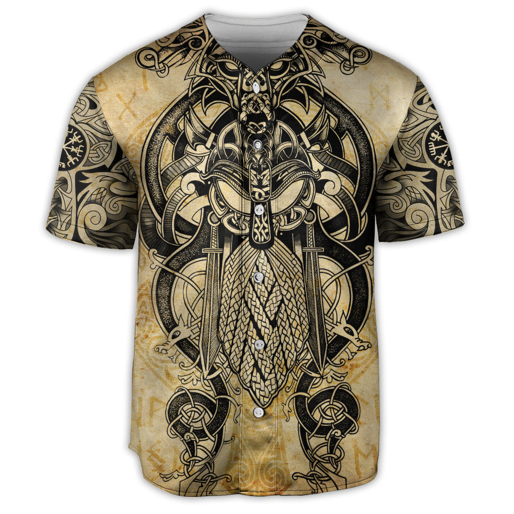 S Viking Warrior Blood Pattern Cool Style - Baseball Jersey - Owls Matrix LTD
