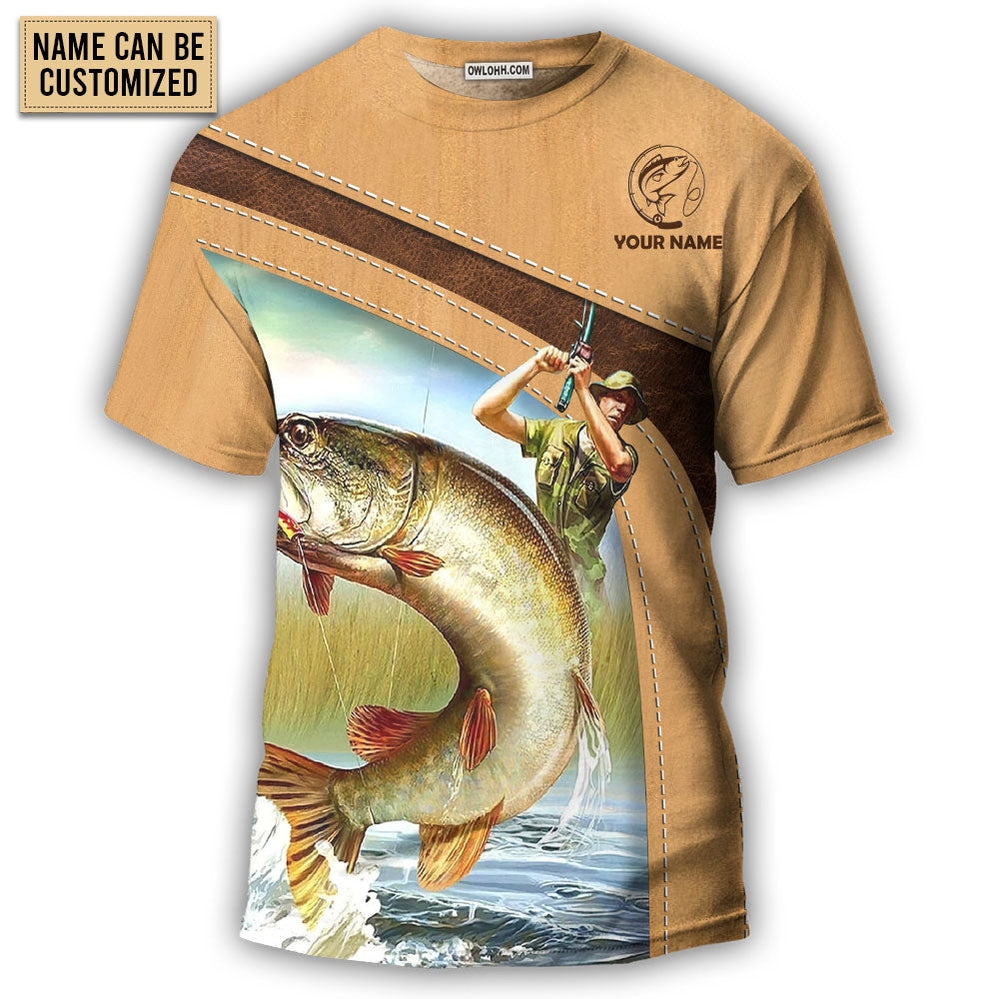 S Fishing An Old Fisherman And The Best Catch Personalized - Round Neck T-shirt - Owls Matrix LTD