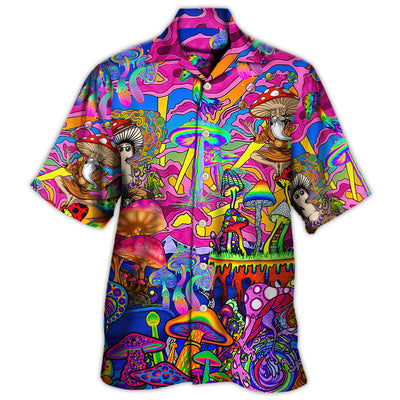 Hippie Magic Trippy Mushroom Awesome - Hawaiian Shirt - Owls Matrix LTD